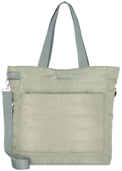 Bench stylische Shopper Bag Polyester gesteppt Umhängetasche graugrün OTI306K