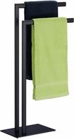 Handtuchst&auml;nder Freistehend, 2 Stangen, Badezimmer, Stahl, Hxbxt: 81 X 49 X 20 Cm,