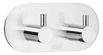 Smedbo Round Design Doppelhaken selbstklebend Chrom (BK1102)