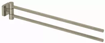Kludi VELA S Doppel-Handtuchstange 25977N5 L&auml;nge 440MM Stainless Brushed Nickel PVD