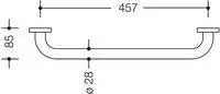Hewi 477 Badetuchhalter 477.30B20098 457 mm, signalwei&szlig;, Rosetten d= 60mm, matt