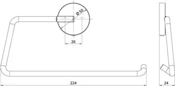 emco Round Handtuchring 435513900 rechts offen, beweglich, weiss