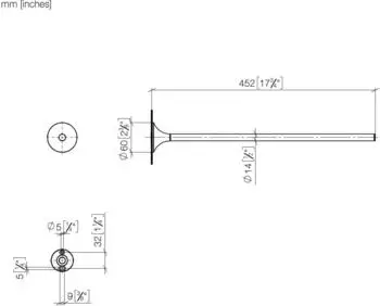 Dornbracht Vaia Handtuchhalter 83211809-28 1-teilig, starr, Ausladung 452 mm, messing geb&uuml;rstet