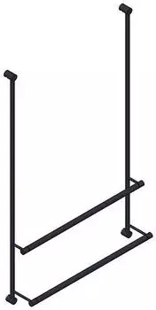 Giese Server Badetuchhalter 2-fach Duschwandmodell 50cm, schwarz matt (3086014)