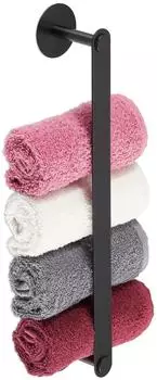 Relaxdays Handtuchhalter selbstklebend, Edelstahl, schwarz, 40,5cm (10039979)