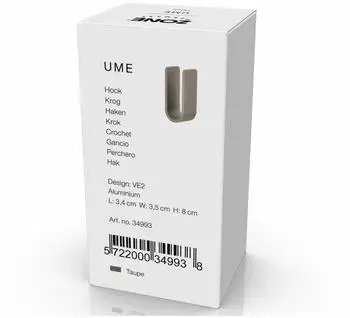 Zone Denmark Ume Wandhaken, Aluminium, taupe (34993)