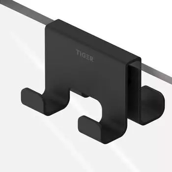 Tiger Caddy Doppelter Handtuchhaken für Duschabtrennung 6-8mm, schwarz (800294)