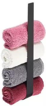 Relaxdays Handtuchhalter ohne Bohren, selbstklebend, Edelstahl, schwarz, 36cm (10039971)