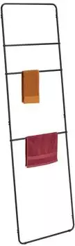 Relaxdays Handtuchleiter aus Metall, 3 Sprossen, schwarz