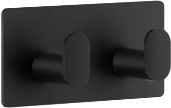 Smedbo CUBE Doppelhaken, Edelstahl, schwarz, selbstklebend (BB456)