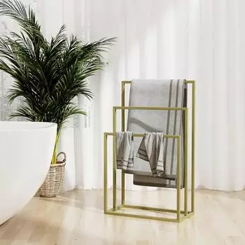 vidaXL Handtuchständer gold, Eisen, 48x24x79cm (343092)