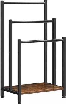 LuxusKollektion Handtuchst&auml;nder freistehend, 3 Stangen, Industriestil, dunkelbraun/schwarz (43x28x81cm)