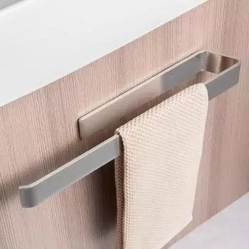 LuxusKollektion Handtuchhalter selbstklebend, gebürstetes Aluminium, silber, 40cm