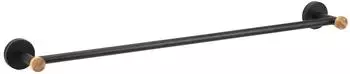 MSV IANA Handtuchhalter Wand Stahl & Bambus, mattschwarz (MSV23-142629)