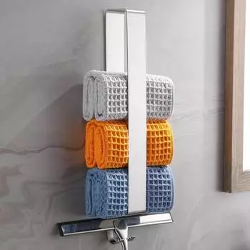 LuxusKollektion Handtuchhalter selbstklebend, geb&uuml;rsteter Edelstahl, mit Haken, 38,9cm