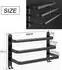 LuxusKollektion Handtuchhalter 3 Stangen mit Haken, schwarz matt, 40cm, ohne Bohren