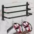LuxusKollektion Handtuchhalter ohne Bohren, 3 Stangen, Aluminium, 60cm, schwarz