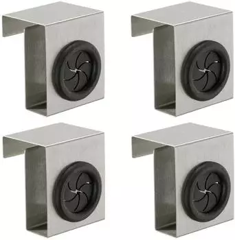 Wenko Push + Pull Handtuchhaken 4er-Set, Edelstahl