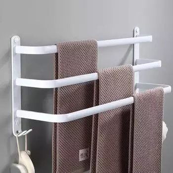 LuxusKollektion Handtuchhalter ohne Bohren 80cm, Aluminium, wei&szlig;