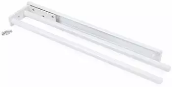Emuca Ausziehbarer Handtuchhalter, 2 Arme, Aluminium, wei&szlig; (440mm)