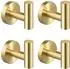 LuxusKollektion Handtuchhaken gebürstetes Gold SUS 304, 4er-Set (50x50x64mm)