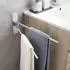 LuxusKollektion Doppelhandtuchhalter schwenkbar 180°, selbstklebend, Edelstahl 304, gebürstet