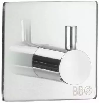 Smedbo Design-Haken eckig, selbstklebend, Edelstahl poliert, 45x45mm (BK1105)