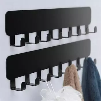 LuxusKollektion Klebehaken Handtuchhalter Edelstahl schwarz, 2er-Set
