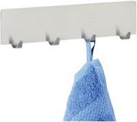 Haken Leiste Esperia Mit 4 Kleider Handtuch Halter Bad K&uuml;che Selbstklebend - Silber