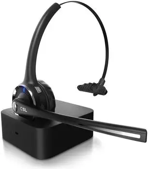CSL Mono Bluetooth Headset 5.0 mit Ladestation, Multipoint, schwarz (306124)