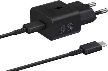 Samsung EP-T2510 Schnellladeadapter 25W mit Kabel Schwarz Samsung EP-T2510 Schnellladeadapter 25W mit Kabel Schwarz