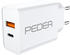 PEDEA 2xUSB Schnelllade-Gerät 20W Weiß
