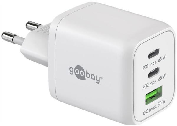 Goobay USB-C PD Multiport-Schnellladegerät Nano (65W) weiß