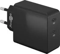 goobay 61757, Goobay USB-C Dual-Schnellladeger&auml;t 36 Watt (schwarz, 2x USB-C, Power