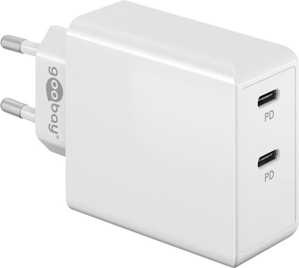 Goobay USB-C PD Dual-Schnellladegerät (36W) Weiß