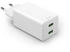 Hama 00125116 Schnellladegerät + Kabel, 2x USB-C, PD / QC, Mini-Ladegerät, 35W, 1 m, Weiß