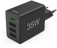 Hama Schnellladeger&auml;t 1x USB-C PD 3x USB-A Mini-Ladeger&auml;t 35W Schwarz USB