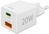 Hama 280638 Schnellladegerät, 1x USB-C, 1x USB-A, Mini-Ladegerät, PD, 20 W, Weiß