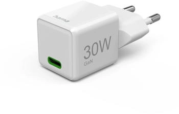 Hama Schnellladegerät, GaN, USB-C, Super-Mini-Charger, PD, 30 W, Weiß