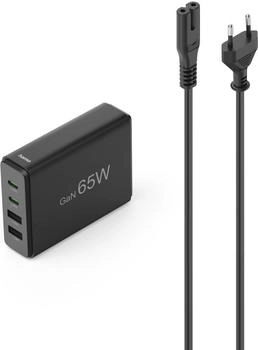 Hama USB-Ladestation 4 Ports GaN Schnellladegerät 2xUSB-C 2xUSB-A PD 65 W (00201979)