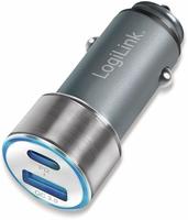 Logilink - Usb Ladeger&auml;t 36 W 1x Usb-a, 1x Usb-c&reg; Usb Pd Silber Kfz Usb Power