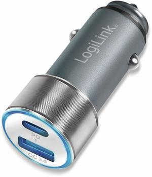 LogiLink Auto-Netzteil - 36 Watt - 3 A - PD 3.0 QC 3.0 - 2 Ausgabeanschlussstellen (USB USB-C)