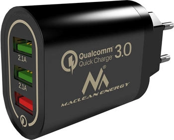 Maclean MCE479 3xUSB-A Ladeger&auml;t Schwarz