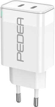 PEDEA Schnellladeger&auml;t Dual PD 40 Watt USB Typ C/C wei&szlig; (60040104)
