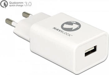 Navilock Netzteil - 1.5 A - Quick Charge 3.0 (USB) - wei&szlig;