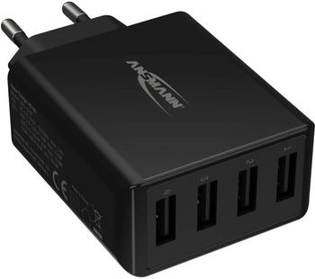 Ansmann Home Charger HC430 - Netzteil - 30 Watt - 6 A - 4 Ausgabeanschlussstellen (4 x USB) - Schwarz (1001-0107)