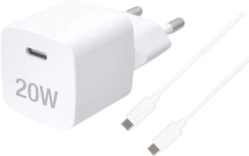Vivanco Super Fast Charger Set - Power Delivery 3.0 - Schnellladegerät inkl. USB-Type-C™ Kabel - 20W (64008)