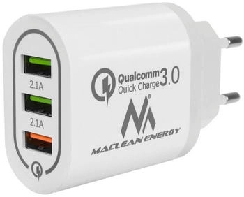 Maclean MCE479 3xUSB-A Ladeger&auml;t Wei&szlig;