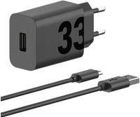 Motorola PG38C06448, Motorola TurboPower Wall Charger 33W USB-C, 1m C-C cable, Black