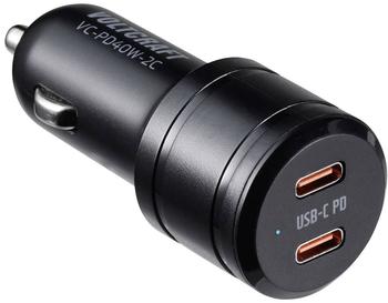 Voltcraft VC-PD40W-2C VC-13431420 USB-Ladeger&auml;t KFZ Ausgangsstrom (max.) 3 A 2 x USB-C&reg; USB Power Delivery (USB-PD) (VC-13431420)